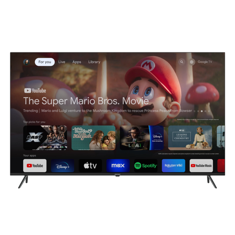Element 65" TV - front view with Google UI